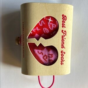 Best Friend Socks - Red and Pink